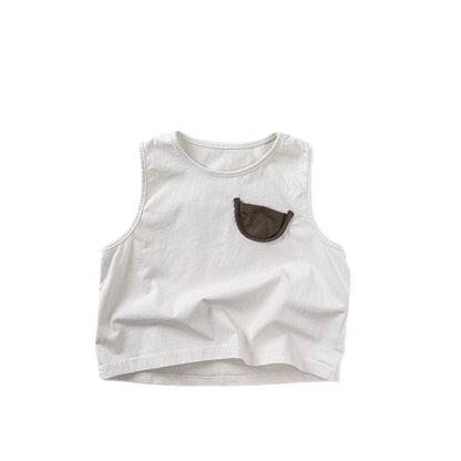 タンクトップ・キャミソール・ノースリーブトップス 三日月ポケットバックパッチタンクトップ【mh0009803】
