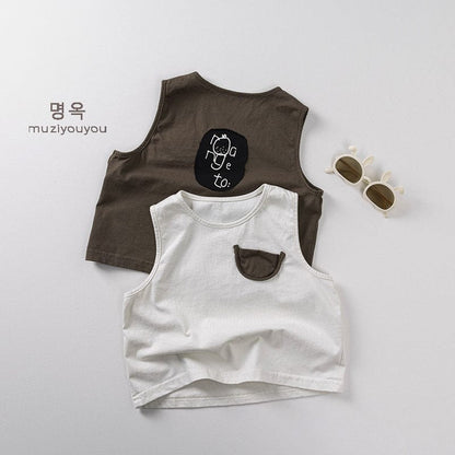 タンクトップ・キャミソール・ノースリーブトップス 三日月ポケットバックパッチタンクトップ【mh0009803】