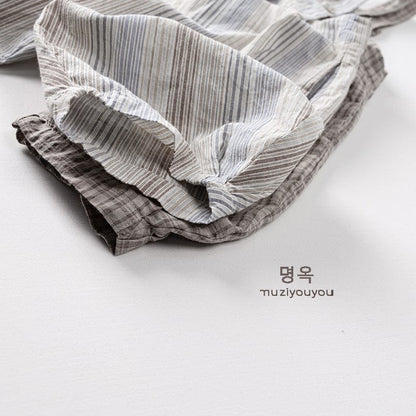 オーバーオール チェック/ストライプコットンオーバーオール【mh0009804】