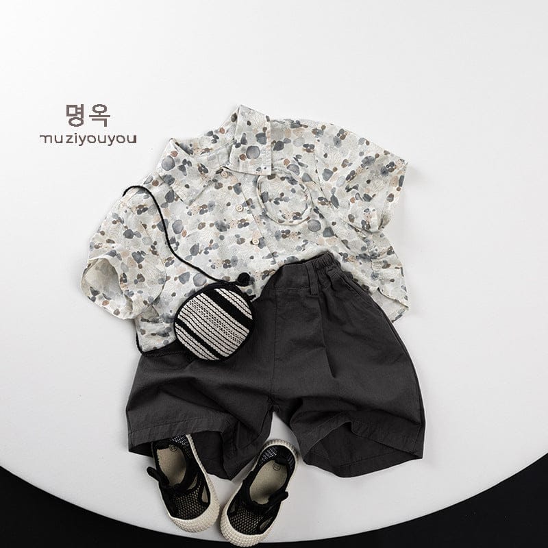 半袖シャツ・ブラウス ストーンドットプリント半袖シャツ【mh0009805】