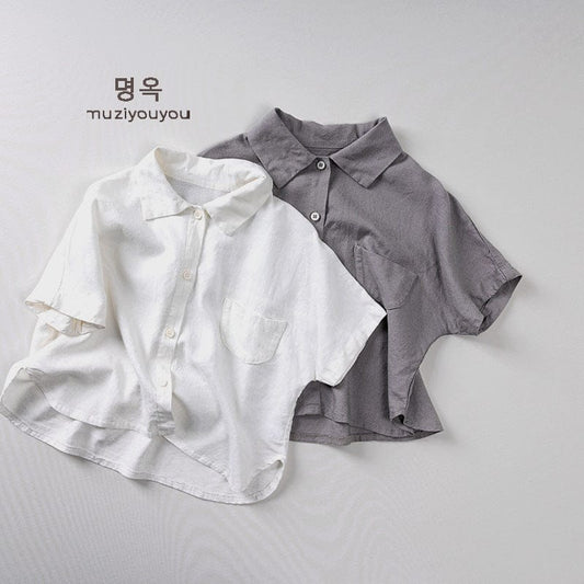 半袖シャツ・ブラウス くったりコットンリネンシンプル半袖シャツ【mh0009812】