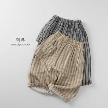 ロングパンツ・スウェットパンツ エプロンドッキングストライプルーズイージーパンツ【mh0009816】
