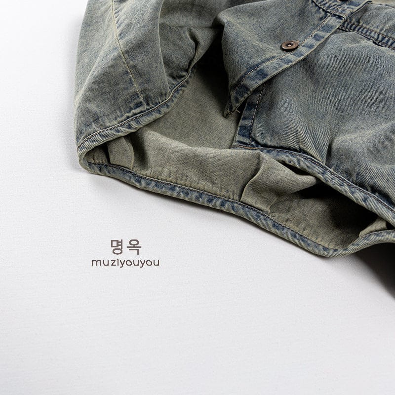 ベスト ウォッシュデニムポケットベスト【mh0009821】