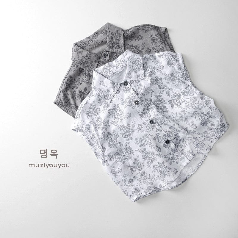 タンクトップ・キャミソール・ノースリーブトップス フラワープリントノースリーブシャツ【mh0010455】