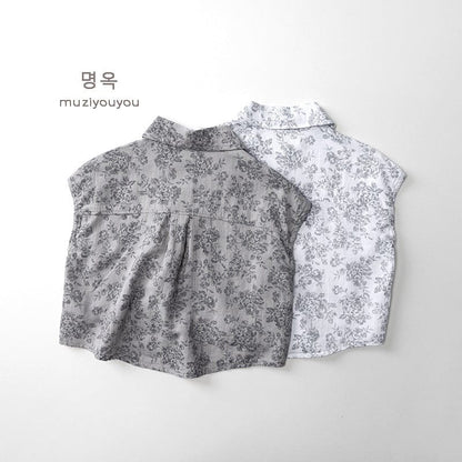 タンクトップ・キャミソール・ノースリーブトップス フラワープリントノースリーブシャツ【mh0010455】