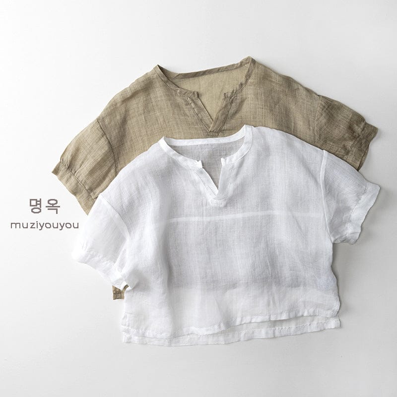 半袖シャツ・ブラウス 薄手ナチュラル半袖シャツ【mh0010457】