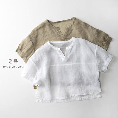 半袖シャツ・ブラウス 薄手ナチュラル半袖シャツ【mh0010457】