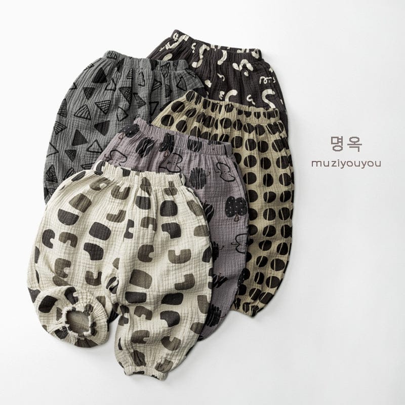 ロングパンツ・スウェットパンツ 幾何学プリントサマーイージーパンツ【mh0010462】