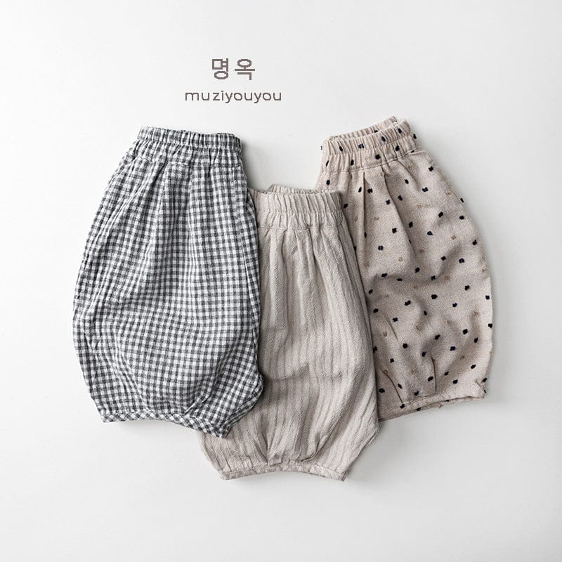 ハーフパンツ・ショートパンツ チェック/ストライプ/ドットプリントショートパンツ【mh0010465】