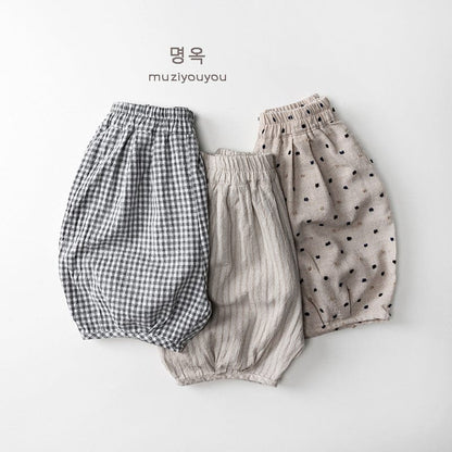 ハーフパンツ・ショートパンツ チェック/ストライプ/ドットプリントショートパンツ【mh0010465】