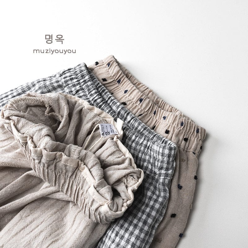 ハーフパンツ・ショートパンツ チェック/ストライプ/ドットプリントショートパンツ【mh0010465】