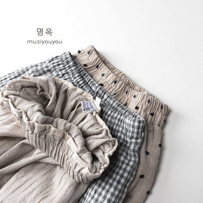 ハーフパンツ・ショートパンツ チェック/ストライプ/ドットプリントショートパンツ【mh0010465】