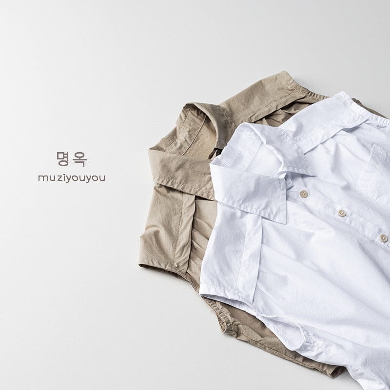 タンクトップ・キャミソール・ノースリーブトップス シンプルノースリーブシャツ【mh0010466】