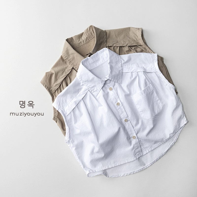 タンクトップ・キャミソール・ノースリーブトップス シンプルノースリーブシャツ【mh0010466】