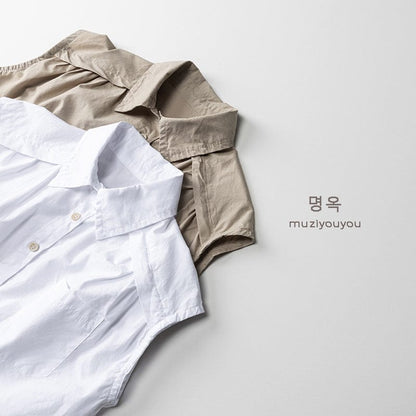 タンクトップ・キャミソール・ノースリーブトップス シンプルノースリーブシャツ【mh0010466】