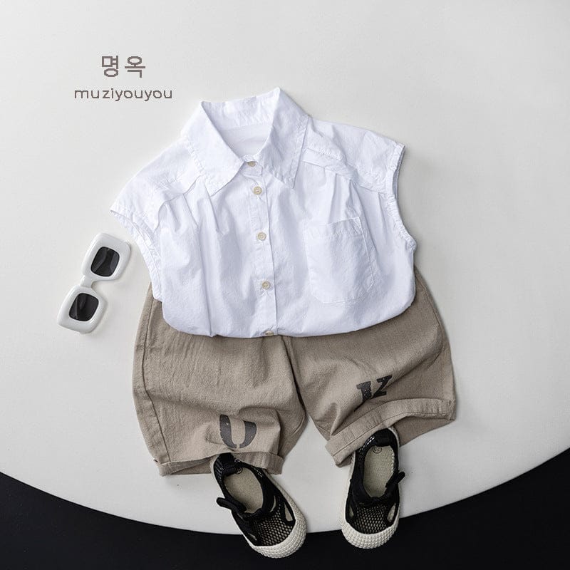 タンクトップ・キャミソール・ノースリーブトップス シンプルノースリーブシャツ【mh0010466】