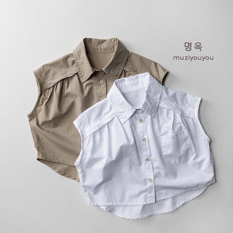 タンクトップ・キャミソール・ノースリーブトップス シンプルノースリーブシャツ【mh0010466】