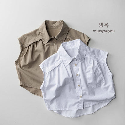 タンクトップ・キャミソール・ノースリーブトップス シンプルノースリーブシャツ【mh0010466】