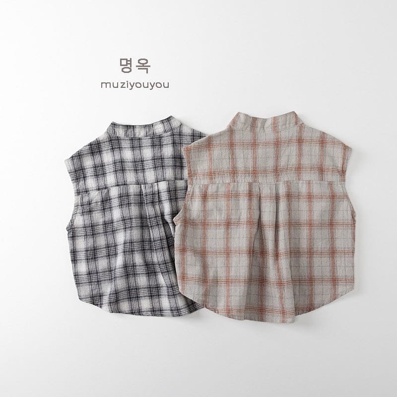 タンクトップ・キャミソール・ノースリーブトップス チェックノースリーブシャツ【mh0010467】