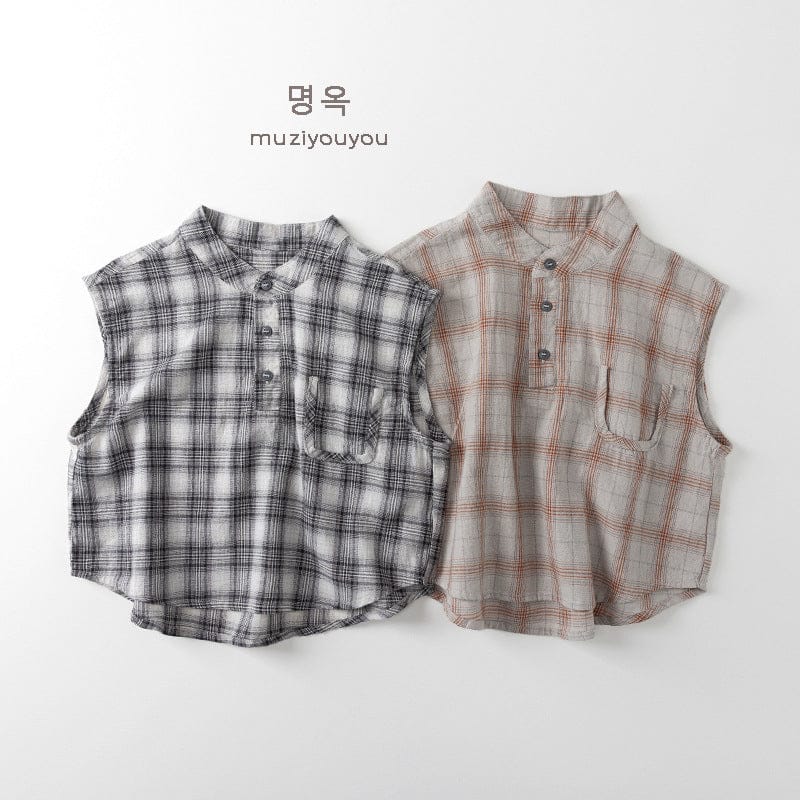 タンクトップ・キャミソール・ノースリーブトップス チェックノースリーブシャツ【mh0010467】