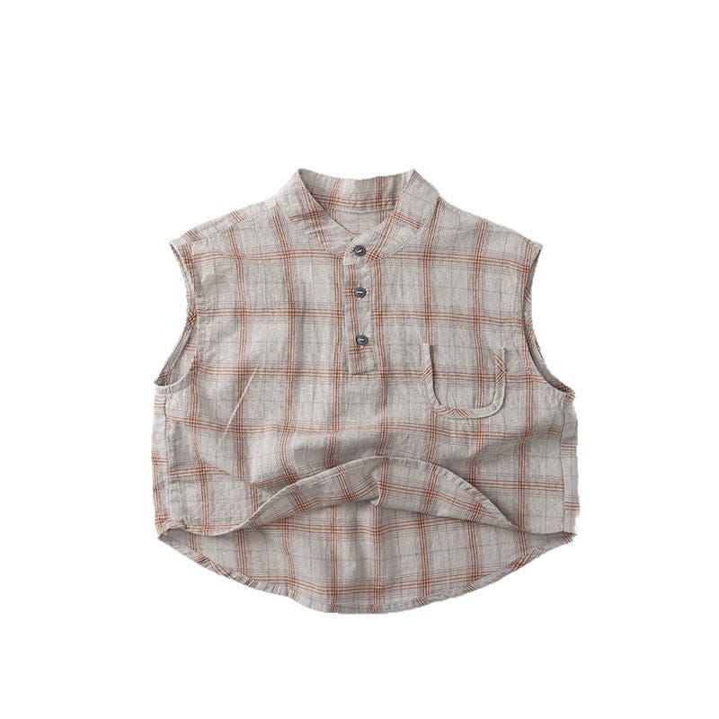 タンクトップ・キャミソール・ノースリーブトップス チェックノースリーブシャツ【mh0010467】