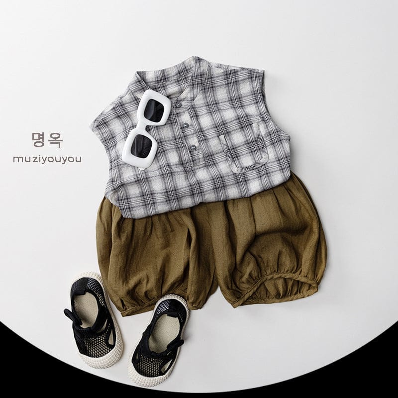 タンクトップ・キャミソール・ノースリーブトップス チェックノースリーブシャツ【mh0010467】