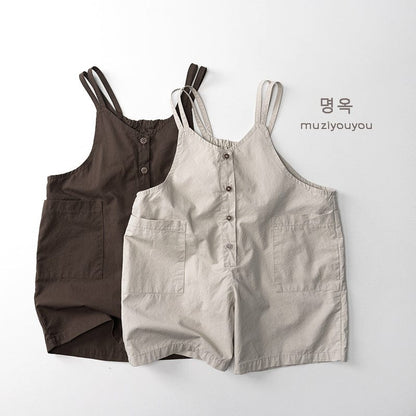 サロペットパンツ・サスペンダーパンツ ダブルショルダーサマールーズサロペットオーバーオール【mh0010469】