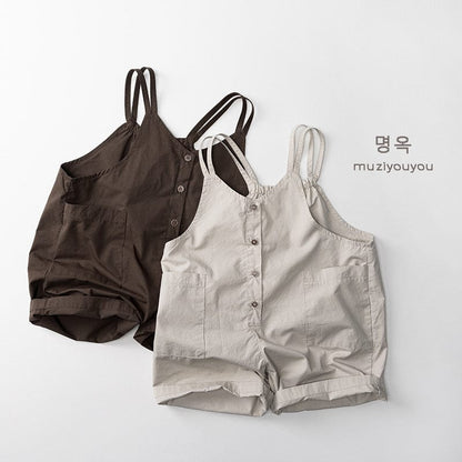 サロペットパンツ・サスペンダーパンツ ダブルショルダーサマールーズサロペットオーバーオール【mh0010469】