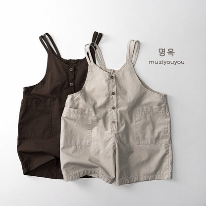 サロペットパンツ・サスペンダーパンツ ダブルショルダーサマールーズサロペットオーバーオール【mh0010469】