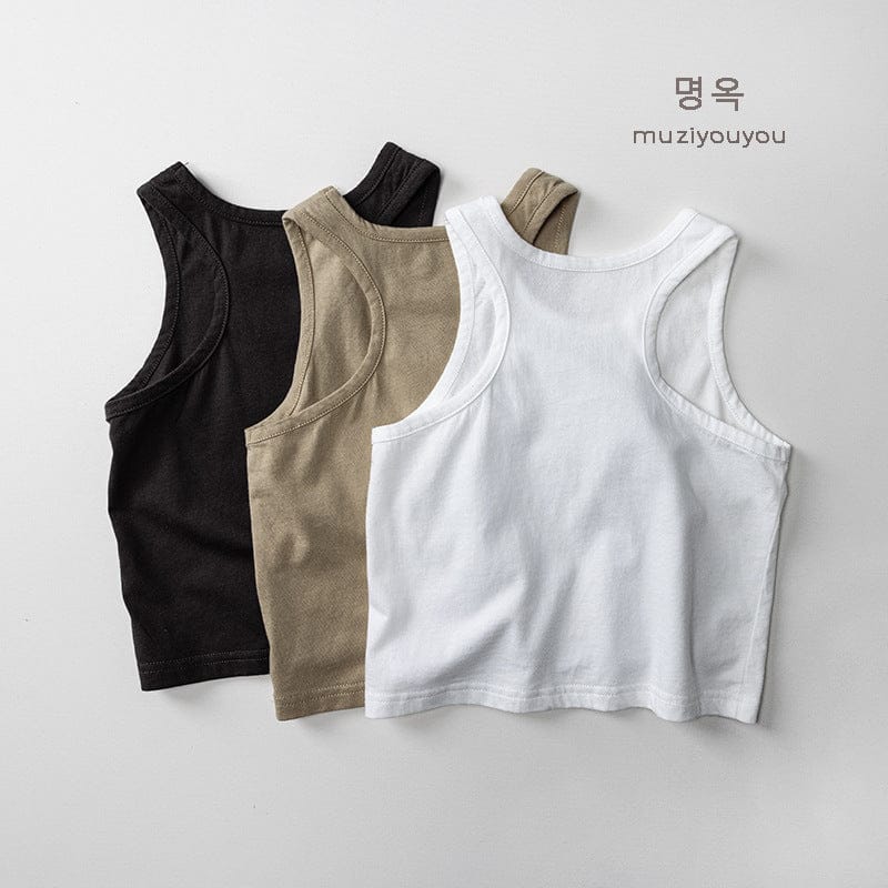 タンクトップ・キャミソール・ノースリーブトップス レターロゴワンポイントタンクトップ【mh0010471】