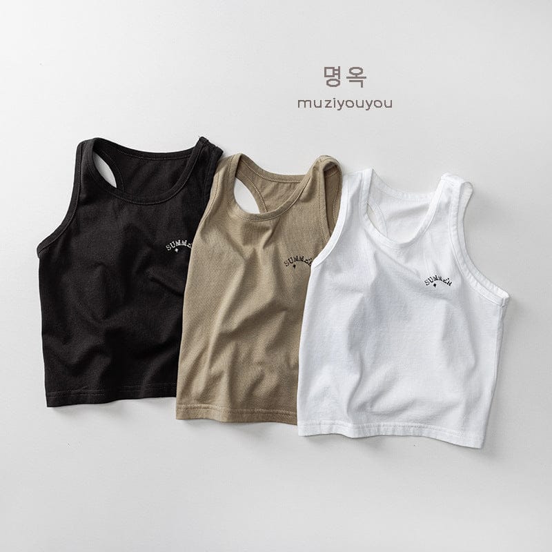タンクトップ・キャミソール・ノースリーブトップス レターロゴワンポイントタンクトップ【mh0010471】