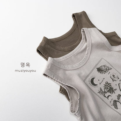 タンクトップ・キャミソール・ノースリーブトップス 植物プリント柄タンクトップ【mh0010473】