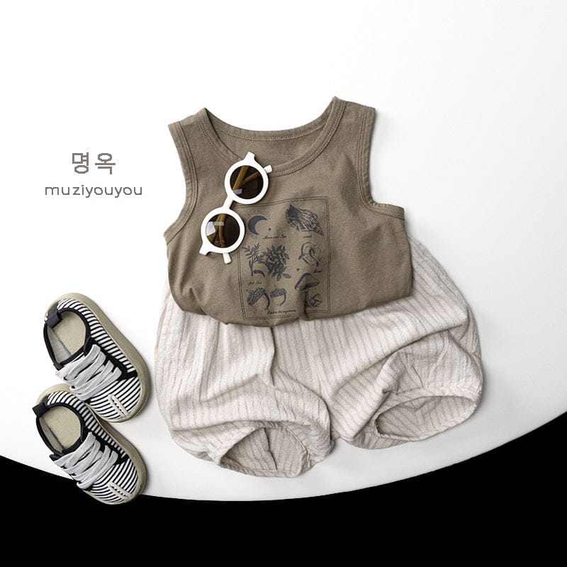 タンクトップ・キャミソール・ノースリーブトップス 植物プリント柄タンクトップ【mh0010473】