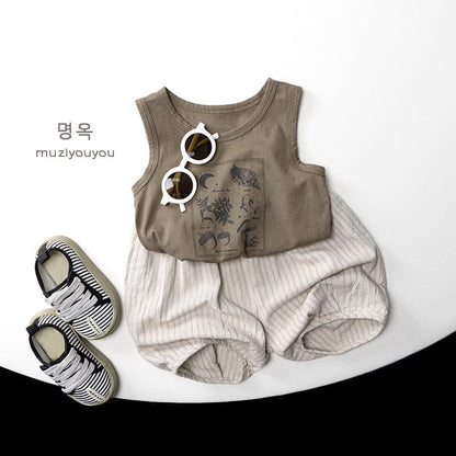 タンクトップ・キャミソール・ノースリーブトップス 植物プリント柄タンクトップ【mh0010473】