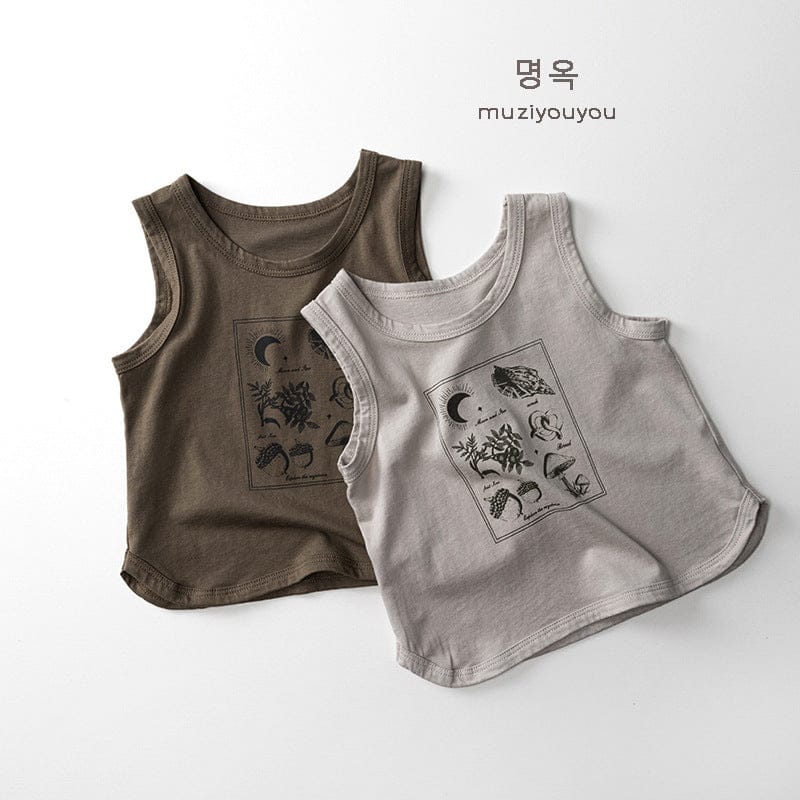 タンクトップ・キャミソール・ノースリーブトップス 植物プリント柄タンクトップ【mh0010473】