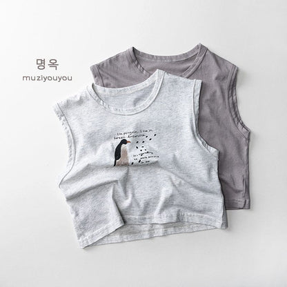 タンクトップ・キャミソール・ノースリーブトップス ペンギンプリント柄タンクトップ【mh0010474】