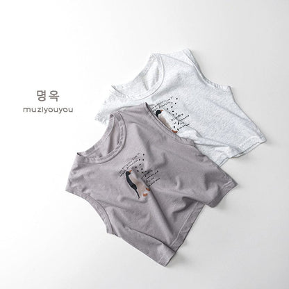 タンクトップ・キャミソール・ノースリーブトップス ペンギンプリント柄タンクトップ【mh0010474】