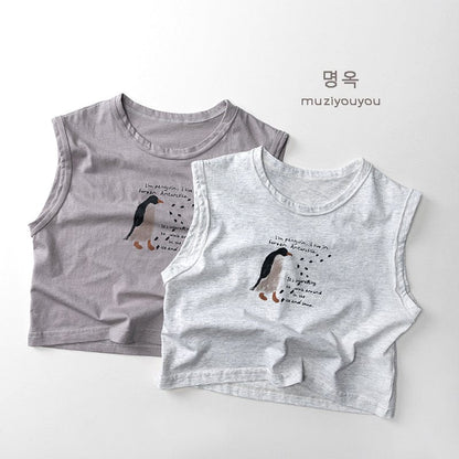 タンクトップ・キャミソール・ノースリーブトップス ペンギンプリント柄タンクトップ【mh0010474】