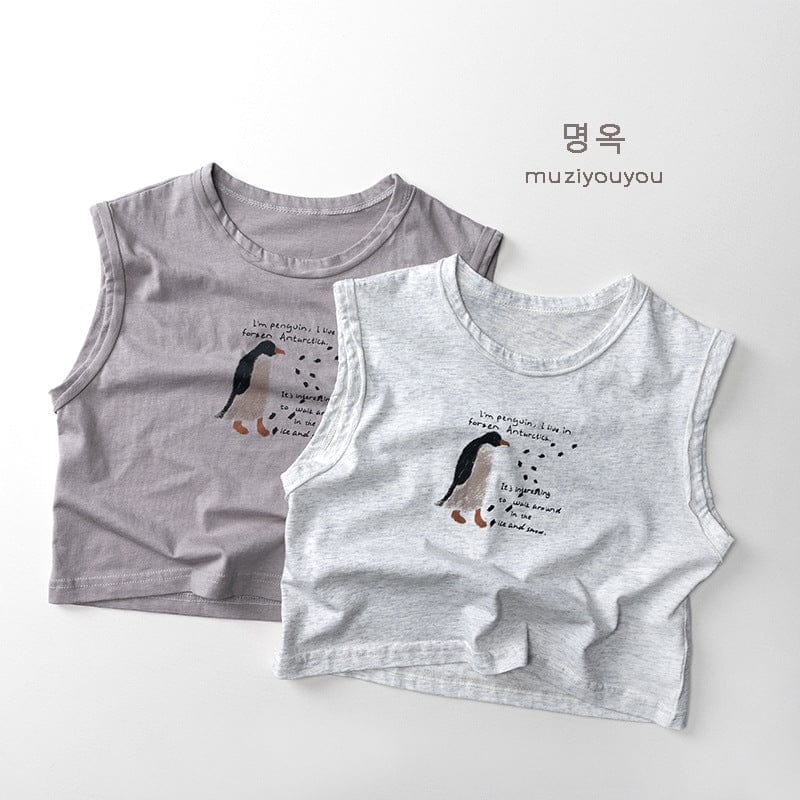 タンクトップ・キャミソール・ノースリーブトップス ペンギンプリント柄タンクトップ【mh0010474】