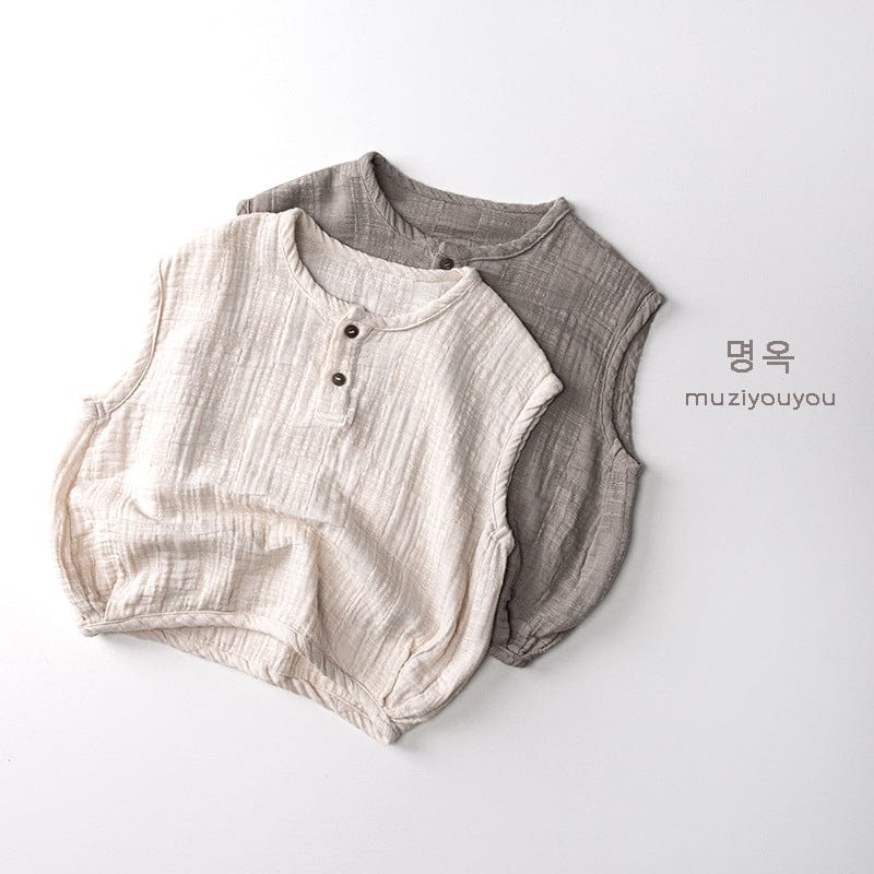 タンクトップ・キャミソール・ノースリーブトップス シンプルナチュラルノースリーブシャツ【mh0010475】