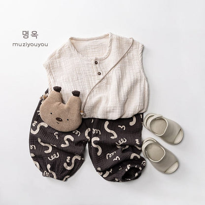 タンクトップ・キャミソール・ノースリーブトップス シンプルナチュラルノースリーブシャツ【mh0010475】