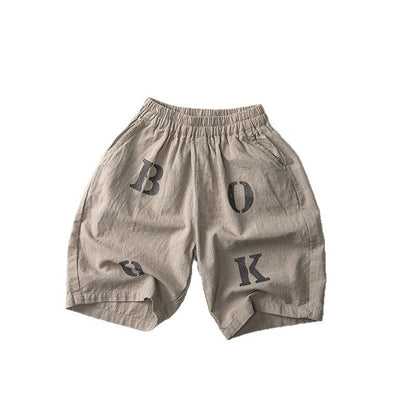 ロングパンツ・スウェットパンツ アルファベットプリントルーズハーフパンツ【mh0010476】