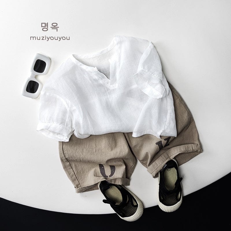 ロングパンツ・スウェットパンツ アルファベットプリントルーズハーフパンツ【mh0010476】