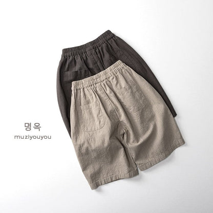 ロングパンツ・スウェットパンツ アルファベットプリントルーズハーフパンツ【mh0010476】