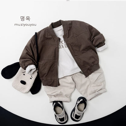 ショートコート・ジャケット・ジャンパー シンプルミリタリーブルゾンジャケット【mh0010863】