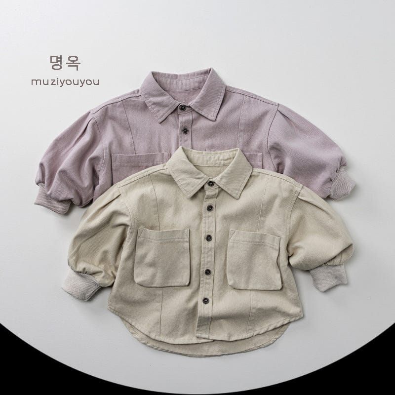 長袖シャツ・ブラウス ビッグポケット長袖コットンシャツ【mh0010869】