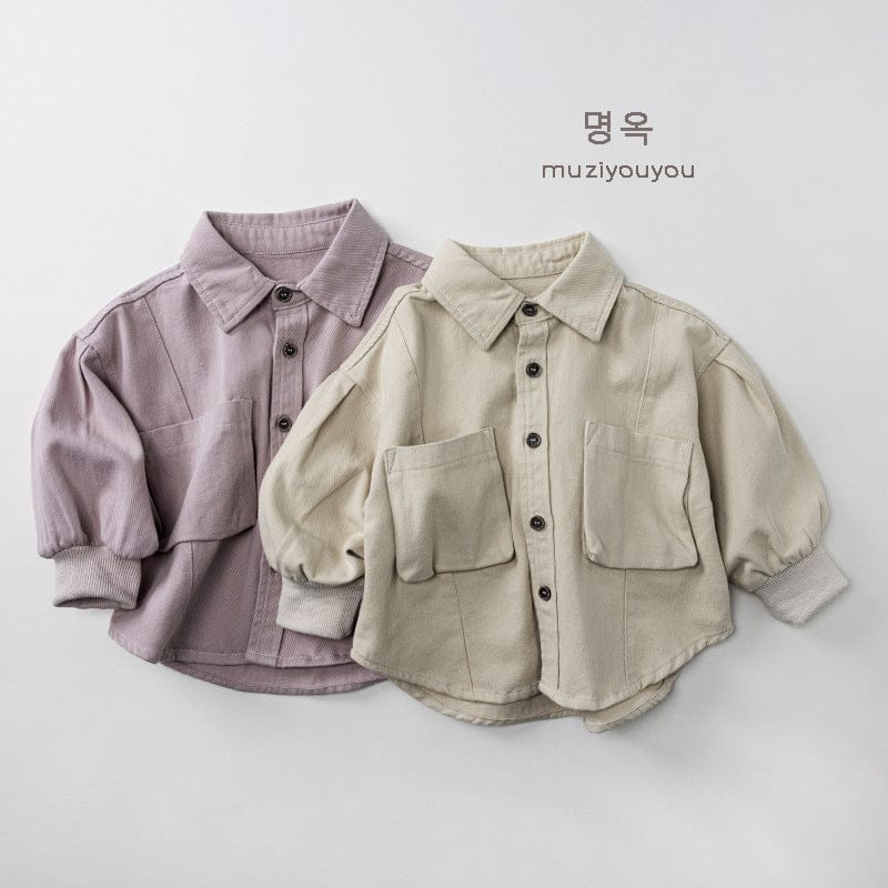 長袖シャツ・ブラウス ビッグポケット長袖コットンシャツ【mh0010869】