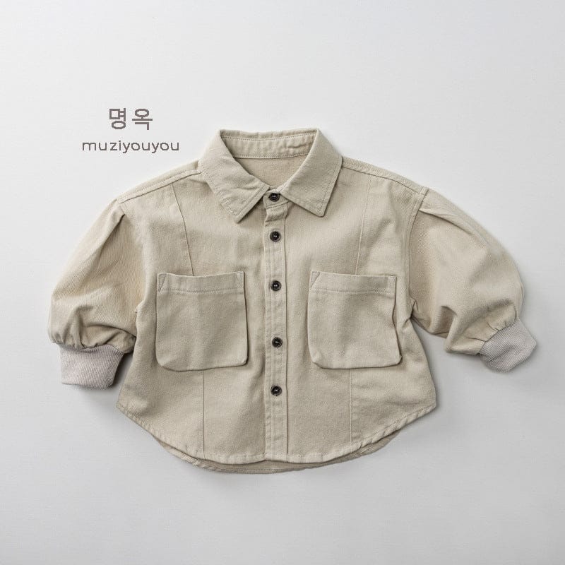 長袖シャツ・ブラウス ビッグポケット長袖コットンシャツ【mh0010869】