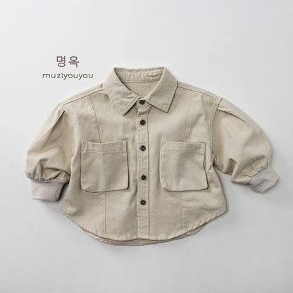 長袖シャツ・ブラウス ビッグポケット長袖コットンシャツ【mh0010869】