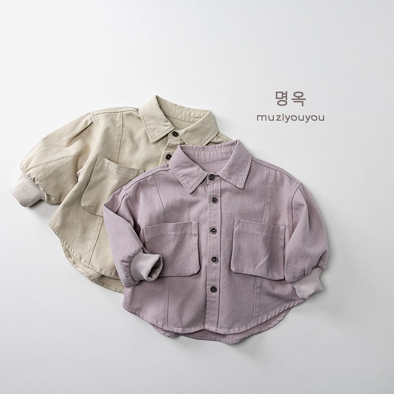 長袖シャツ・ブラウス ビッグポケット長袖コットンシャツ【mh0010869】